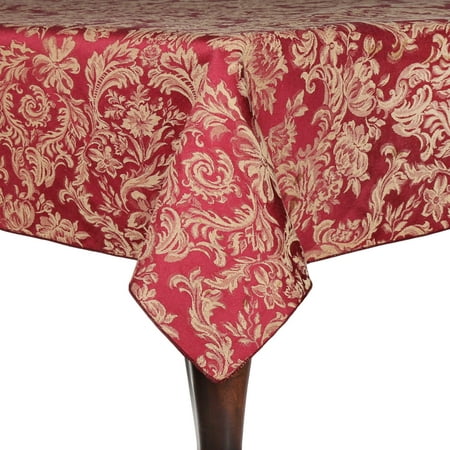 

Ultimate Textile (2 Pack) Miranda 72 x 120-Inch Rectangular Damask Tablecloth - Jacquard Weave Bordeaux