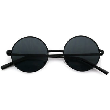 NEW John Lennon Black Lens Round Hippie Eye Glasses Retro Shades
