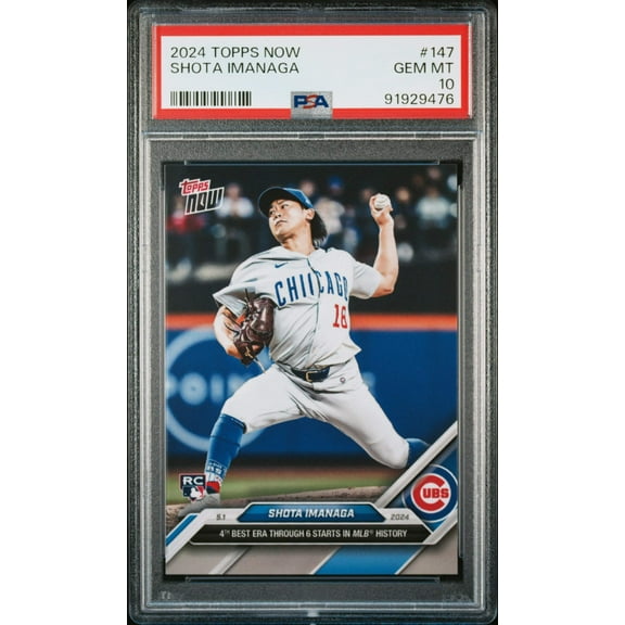 Graded 2024 Topps Now Shota Imanaga #147 Rookie RC Baseball Card PSA 10 Gem Mint