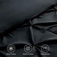 thumbnail image 4 of Black King Comforter Set - 7 Pieces Pintuck Bedding Sets, Bed in A Bag with Comforters, Sheets, Pillowcases & Shams, 4 of 7