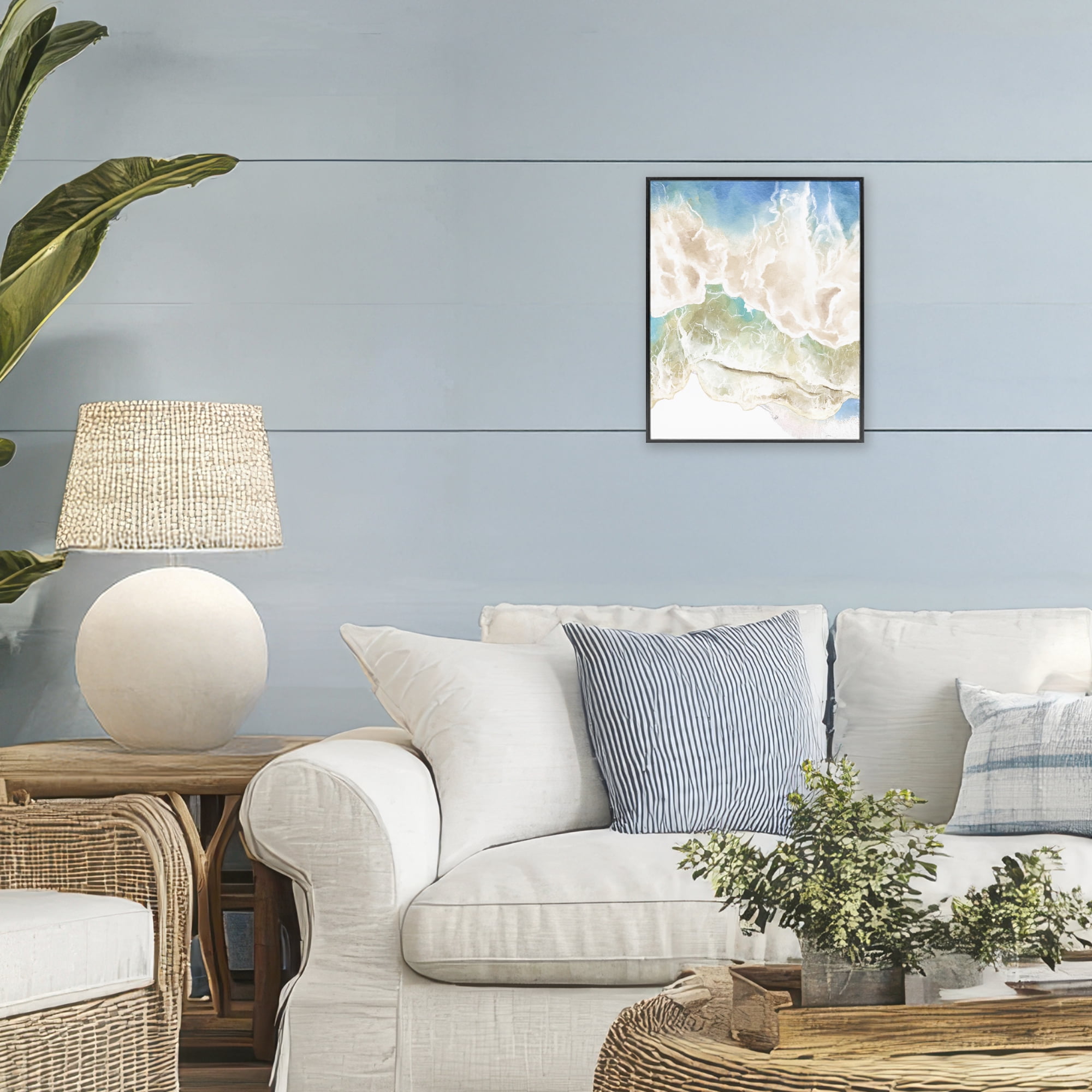 Stupell Industries Washed Away Tide Abstract Black Framed Giclee Art, design by Jesse Keith