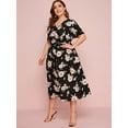 thumbnail image 4 of U.Vomade Women's Plus Size Dress Floral Button Dress, 4 of 6