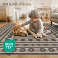 thumbnail image 4 of ODIKA 2'x3' Taupe And Charcoal Geometric Elegance Washable Accent Rug Intricate Vintage-Inspired Pattern Design for Bedroom, Nursery, RV, Pet Friendly, Bedside Mat, 4 of 7