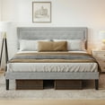 thumbnail image 3 of Miekor Furniture Light Grey Bed Frame with Adjustable Border Headboard Queen Size 122512, 3 of 6