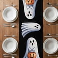 thumbnail image 6 of Black White Halloween Table Runner - 48 Inch Long, Kitchen Dining Table Runner Dresser Scarves, Ghost Modern Art Farmhouse Decor for Coffee Tables Wedding Party Banquet, 6 of 8