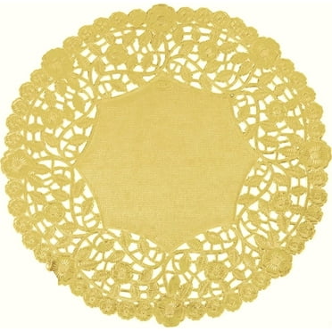 The Baker Celebrations Gold Foil Paper Lace Doilies, 12-Inch, Pack of 48