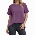 thumbnail image 2 of Women Oversized T Shirts Short Sleeve Summer Casual Loose Top Basic Tee with Pocket Fashion Casual Short Sleeve Shirts Classic Fit Crew Neck Tees Tops, 2 of 6