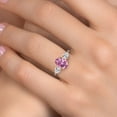 thumbnail image 4 of Gem Stone King 925 Silver and 10K Yellow Gold Pink Moissanite and F - G Lab Grown Diamond Engagement Ring for Women | 2.70 Cttw | Oval 9X7MM | Gemstone Birthstone | Size 6, 4 of 6