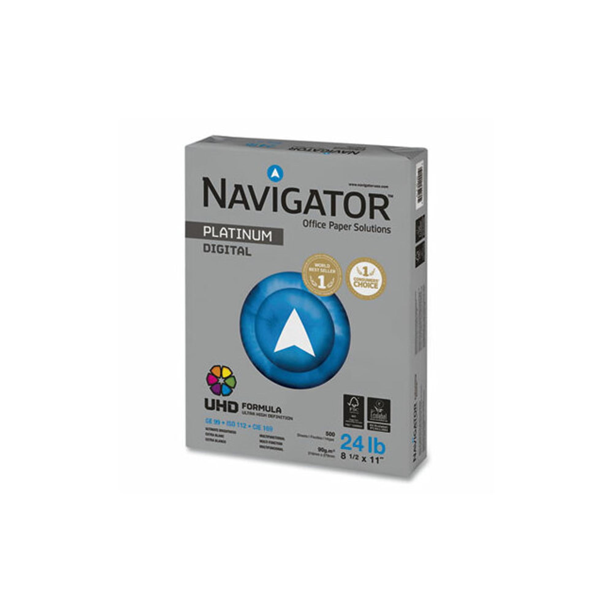 Navigator Platinum Paper 99 Brightness 24lb 8-1/2 x 11 White 5000/Carton NPL1124