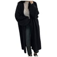 thumbnail image 2 of Kureaily Women's Strip Long Sweater Coat 2024 Solid Color Loose Sleeve Long Cardigan Button Down Cardigan, 2 of 5