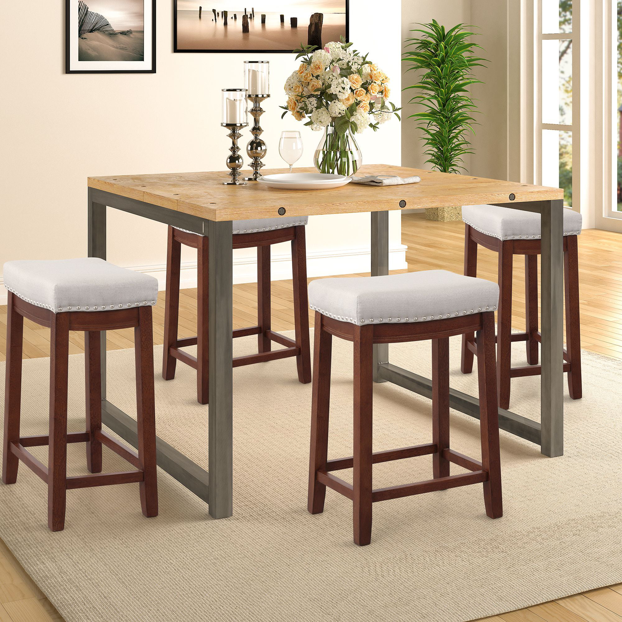 Clearance!Counter Height Bar Stools Set of 2, 24" Bar Stools with