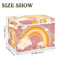 thumbnail image 5 of Yayeee Collapsible Cube Storage Bin with Lid Fabric Closet Decorative Basket with Handles, Purple Retro Rainbow, 5 of 7
