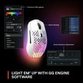 thumbnail image 4 of Open Box SteelSeries Aerox 3 Wireless - Honeycomb RGB Optical Gaming Mouse - Ultra-Lightweight Water Resistant Design - Snow, 4 of 13
