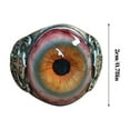 thumbnail image 3 of (2 Pack) Halloween Gothic Eye Ring Unique Statement Jewelry Curtain Design Unisex Fashion Accessory For Women Men, 3 of 6