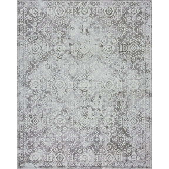 Tayse Nexus Area Rug NEX1800 Traditional Gray Petals Bulbs 3' 11'' x 5'3'' Rectangle