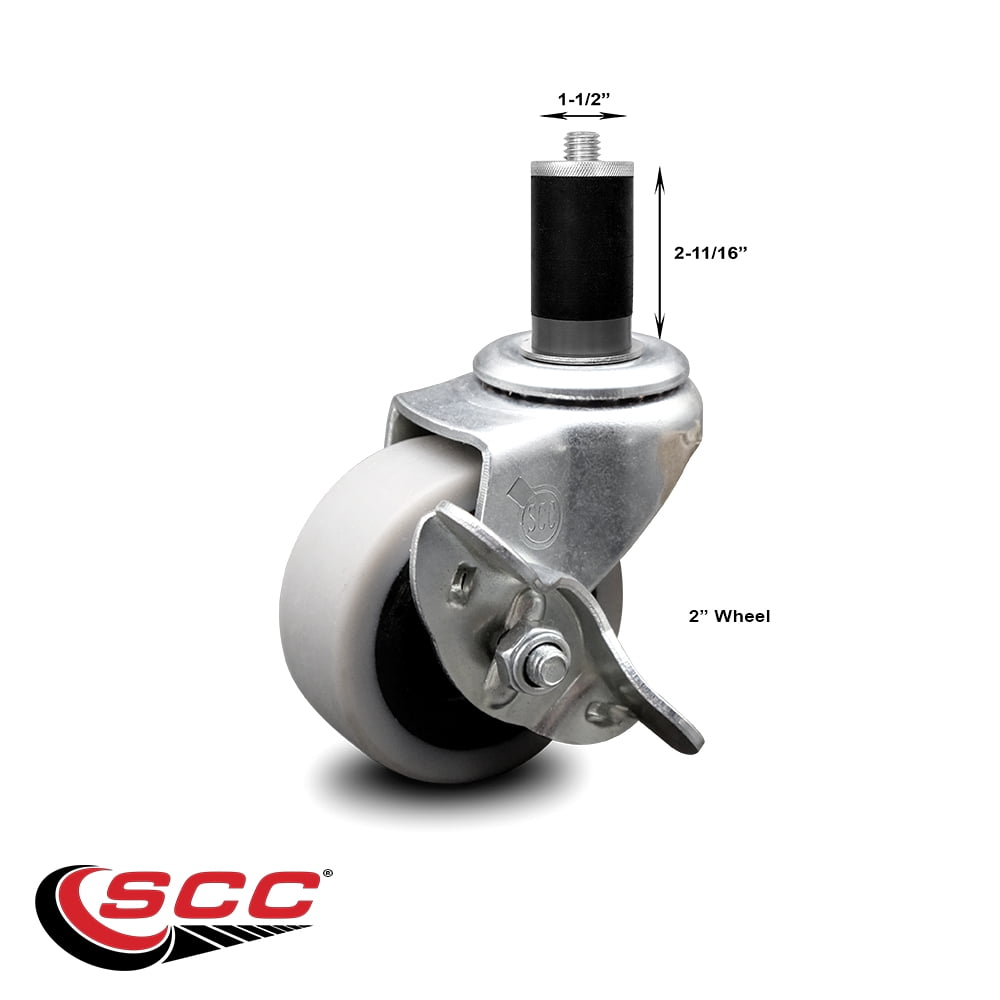 Service Caster 2 Inch Swivel Thermoplastic Rubber Caster and 11/2