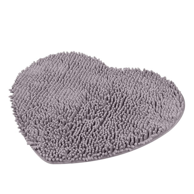 Kmbangi Floor Mat+Anti-Slip Solid Color Heart-Shaped Carpet Footcloth