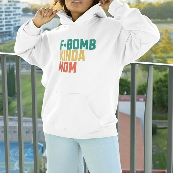 Fbomb Mom Hoodie Funny Gift For Christmas Oversized Moms Sweatshirt Fbomb Designs Mothers Day Present from Son Anniversary Husband Birthday