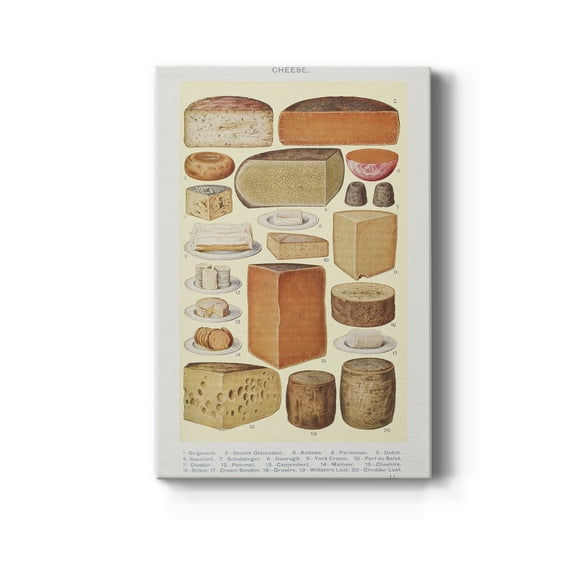 Various Cheeses Premium Gallery Wrapped Canvas - Ready to Hang - 8 x 12