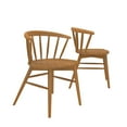 thumbnail image 3 of Plank+Beam Set of 2 Dining Chairs, Solid Wood Kitchen Chair, Pecan, 3 of 9