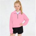 thumbnail image 7 of AherBiu Teen Girls Clothes Sweatshirt Half Zip up Collared Long Sleeve Tops Casual Loose Pullover with Pocket, 7 of 7
