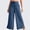 110#Navy, variant on Womens Wide Leg Yoga Pants High Waisted Side Slit Joggers Casual Loose Lounge Sweatpants Solid Color Elastic Waistband Sports And Leisure Belt Pocket Slit Pants Legs Long Pants with Pockets