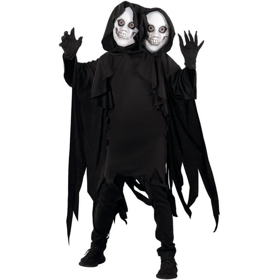 Morph Kids 2 Headed Ghoul Costume Boys Girls Grim Reaper Death Halloween Halloween Black L