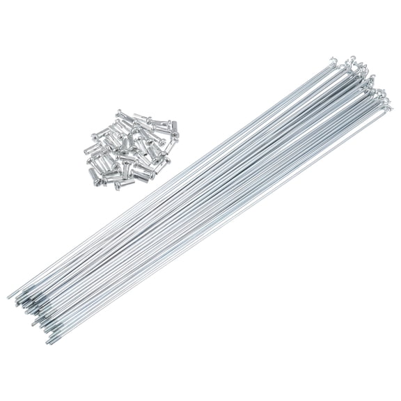 36pcs 14G J Bend Bicycle Galvanized Spokes 302mm 11.89" Cycle Spokes with Nipples for Mountain Bike MTB