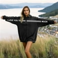 thumbnail image 2 of Youpwaven Womens Mens Oversized Sweatshirts I Love You This Much Matching Couples Long Sleeve Pullover Sweaters Valentines Day Gifts Hoodies for Couples Size S-3XL, 2 of 8