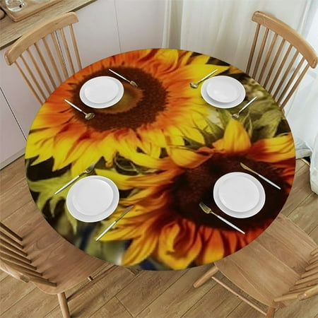 

BANET Spring Bird Flower Floral Tree Elastic Edged Tablecloth for Round Table Non Slip Round Table Cover Outdoor Waterproof Tablecloth Polyester Table Cloth 46 -50