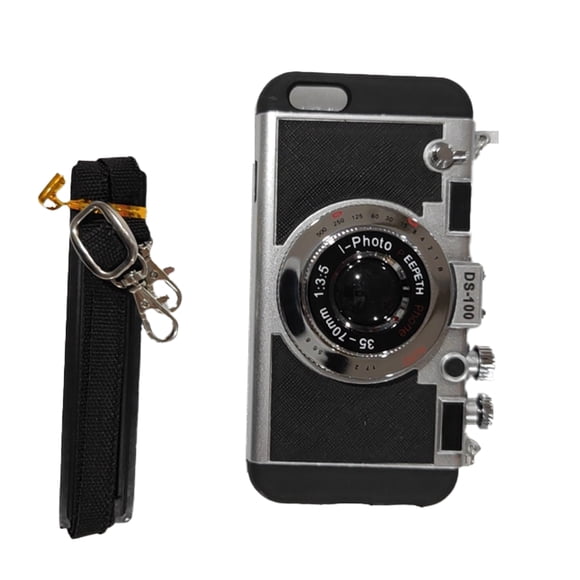 Inteprter Funda de teléfono con cámara Vintage, funda de cordón de silicona de estilo moderno, accesorios protectores de carcasa de equipo de Teléfono y Comunicación