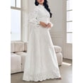 thumbnail image 4 of White Eyelet Lace Maxi Dress With High Neck And Puff Sleeves, 4 of 30