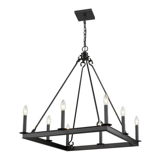8 Light Chandelier in Metropolitan Style 26 inches Wide By 31.5 inches High-Matte Black Finish Bailey Street Home 372-Bel-4185784