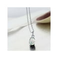 thumbnail image 2 of Gem Stone King 925 Sterling Silver White Simulated Opal and White Zirconia Pendant Necklace for Women (1.65 Cttw, Gemstone October Birthstone, Oval Cabochon 9X7MM, with 18 inch Silver Chain), 2 of 2