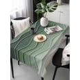 thumbnail image 6 of Sage Green Waves Table Cloth, Rustic Abstract Ombre Stripes Art Waterproof Tablecloth for Rectangle Tables, Reusable Washable Fabric Table Cover for Restaurant Kitchen Dining Tables 54"x108", 6 of 6