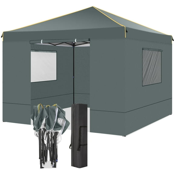 SANOPY 10x10 Pop up Canopy Tent Commercial Instant Canopy with 4 Sidewalls & Carry Bag, Portable Outdoor Waterproof Canopy for Camping Party Event Shelter Sun Shade