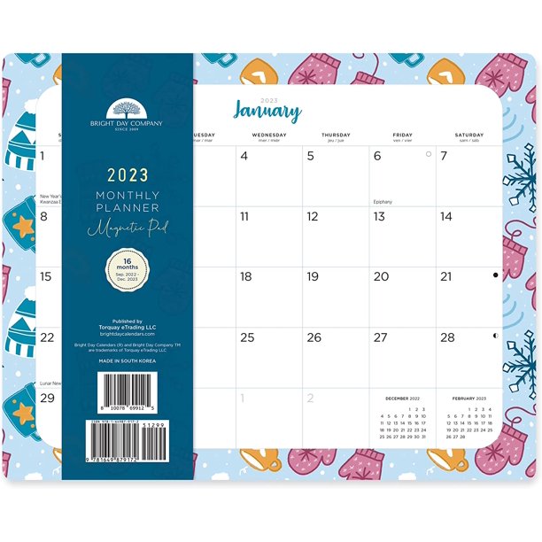 2023 Refrigerator Calendar Wall Calendar Pad by Bright Day, 16