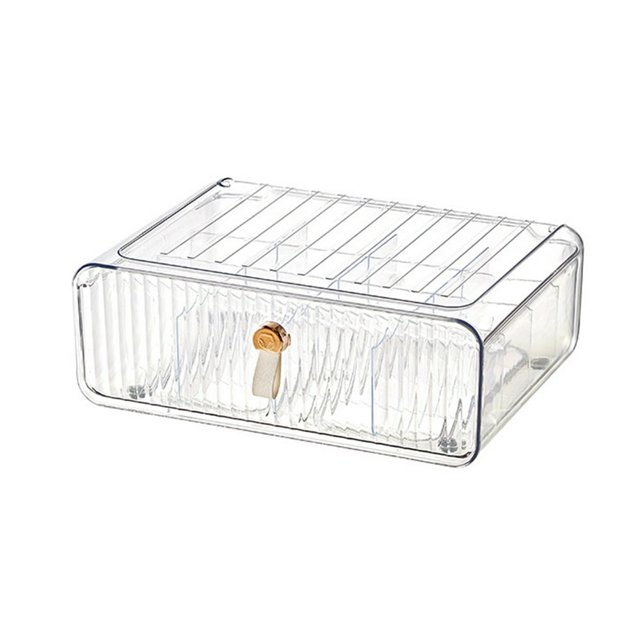 Underwear Drawer Storage Box 16 Cell Clear Stackable Dustproof Multi-functional Panties Bras Baby Clothes Socks Ties Belts Divider Organizer Home Supplies Clear One Size