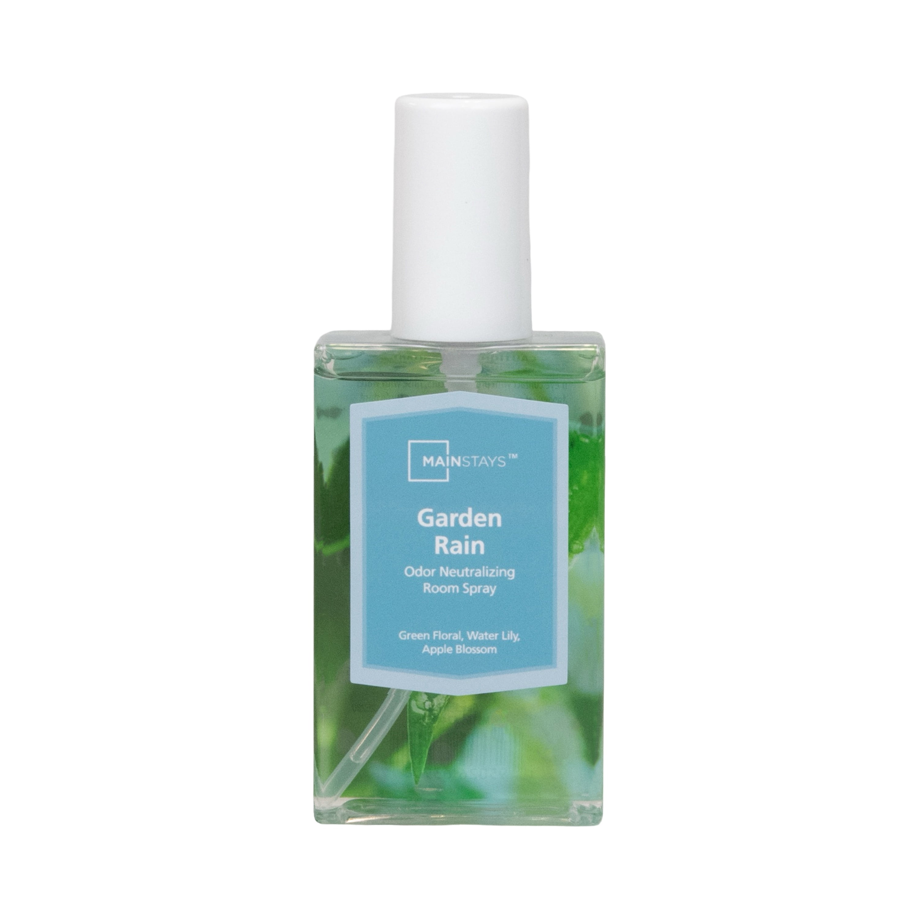 Mainstays Garden Rain Scented Room & Linen Spray 3.4 fl oz (100mL).
