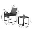 thumbnail image 4 of Asofer 3 PCS Patio Furniture Set, Outdoor Bistro Wicker Chair with Glass Table, Poolside, Balcony, Black Cushion, 4 of 7