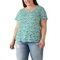 thumbnail image 4 of Lucky Brand Ladies' Size XXL, Flutter Sleeve Top, Green Multi Print, 4 of 4