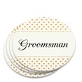 thumbnail image 1 of Groomsman Wedding Elegant Polka Dots Novelty Coaster Set, 1 of 3