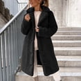 thumbnail image 2 of Women's 2025 Faux Fur Coat Lapel Long Sleeve Fuzzy Fleece Mid-length Sherpa Jacket Button Down Winter Outerwear, 2 of 7