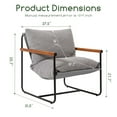 thumbnail image 4 of MAXYOYO Accent Chair,Sherpa Armchair for Living Room,Wooden Armrests Mid Century Modern Bedroom Reading Chair,Metal Frame Decorative Chair,Grey, 4 of 7
