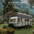 thumbnail image 3 of Alpha Joy 14' x 25' RV Carport Heavy Duty Metal Hardtop Carport Kits Galvanized Steel Roof Multi-Purpose Moto Home Shelter for Car, Truck, 3 of 7
