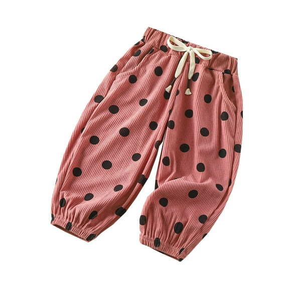 adviicd Pants for Girls Uniform Kids Pants Girl's High Waist Pocket Side Cargo Pants Casual Sweatpants (Watermelon Red,6-12 Months)