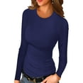 thumbnail image 1 of Anygrew Women Long Sleeve Top Casual Basic Slim Knit Ribbed T Shirt, 1 of 5