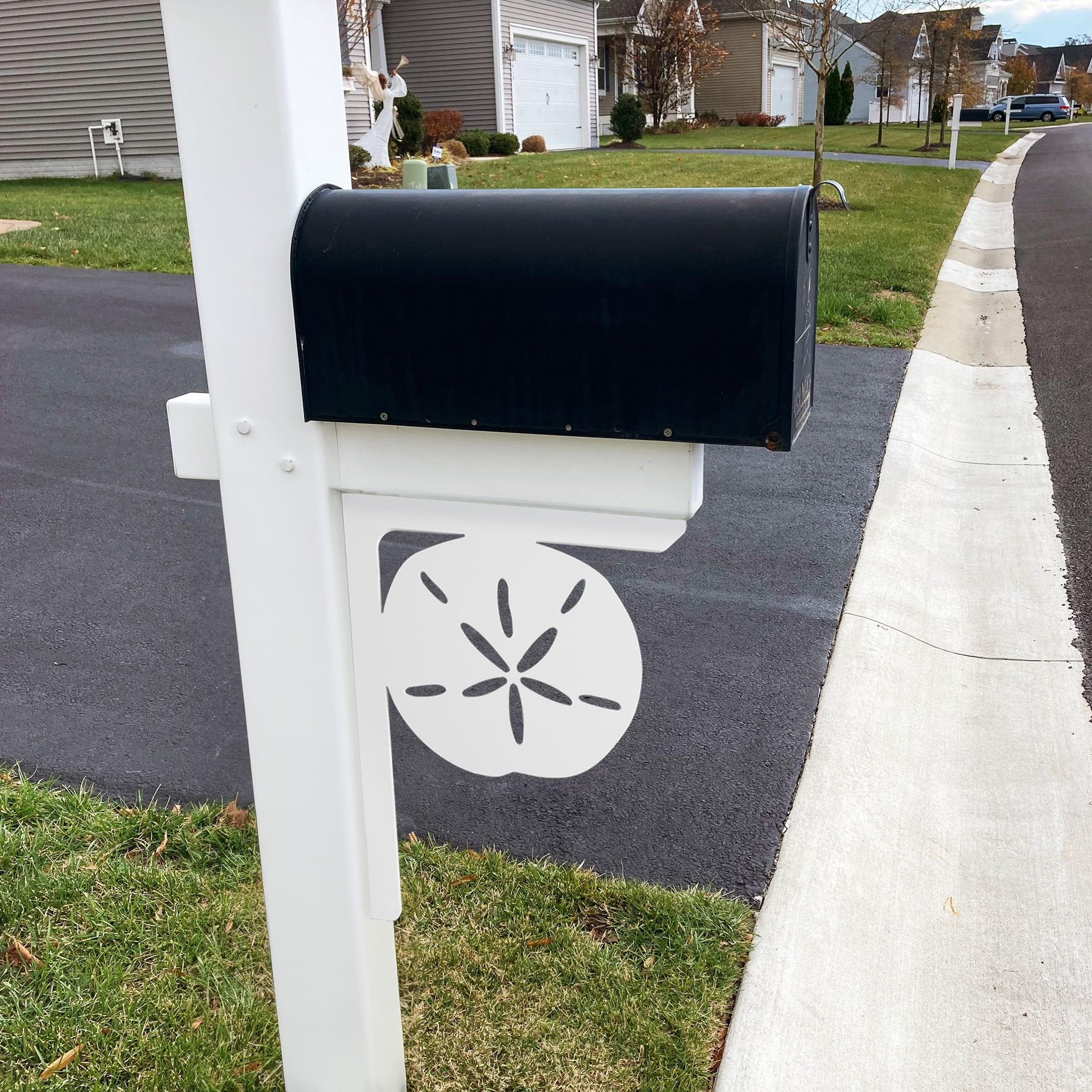 Sand Dollar Mailbox Bracket, Beach Coastal Decoration, 21 Inch