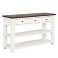 thumbnail image 2 of 48" Solid Pine Wood Top Console Table, Modern Entryway Sofa Side Table with 3 Storage Drawers and 2 Shelves. for the Living Room, Entryway and Bedroom, Easy to Assemble, White, 2 of 7