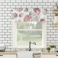 thumbnail image 4 of Watercolor Vintage Pink Floral Curtain Valance for Windows/Living Room/Kitchen/Bathroom Farmhouse, Pink Flower White Short Rod Pocket Tier Curtain Window Treatment, 1 Panel 54x18, 4 of 5